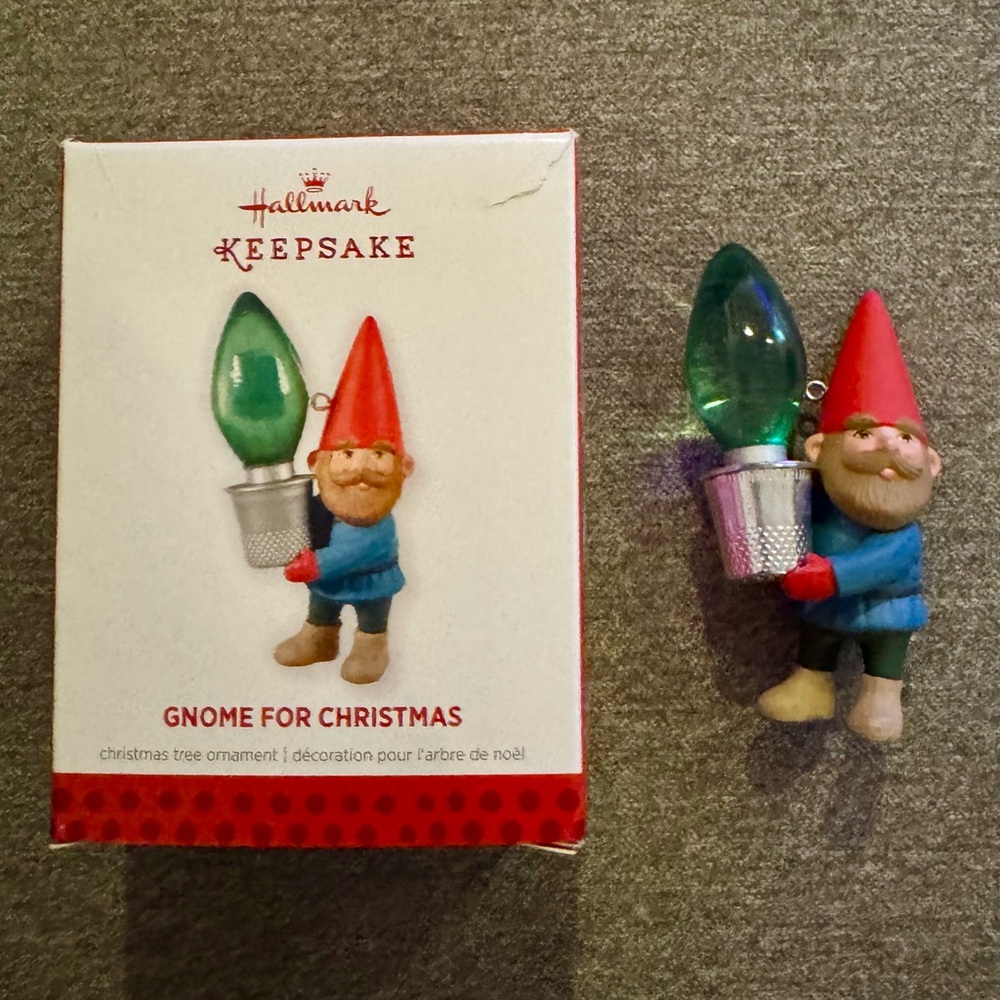 Hallmark - Gnome for Christmas - Gnome holding Light Bulb - 2013 Ornament